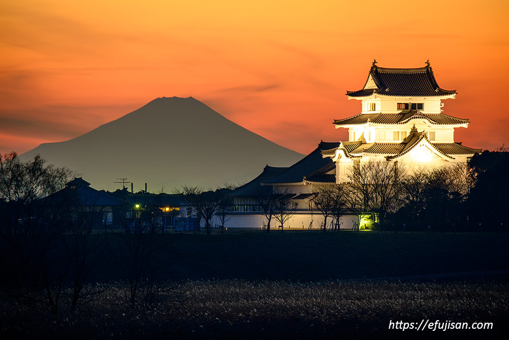 城と富士山