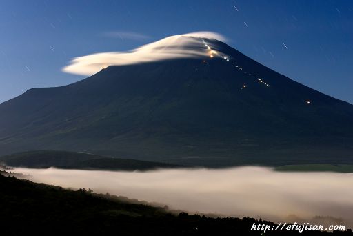 月光に照らされて｜富士山｜雲海