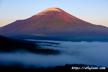 山梨県三国峠パノラマ台で狙った雲海と赤富士