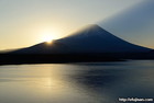 本栖湖で撮影した初日の出と富士山